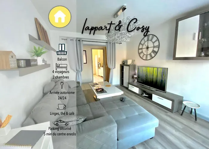 Le Cafe Charmant, Appartement Dans Immeuble Avec Parking Barriere, Balcon